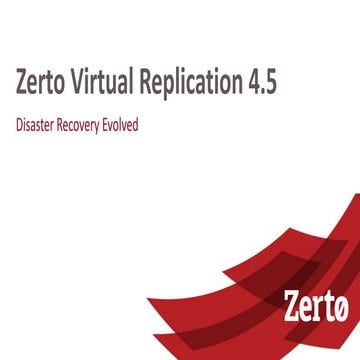Zerto Virtual Replication 4.5