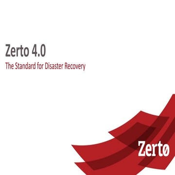 Zerto 4.0 the standard for disaster recovery