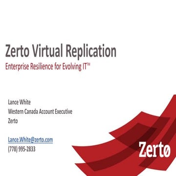 Zerto for dr migration to cloud overview