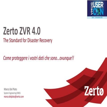 Presentazione Zerto @ VMUGIT UserCon 2015