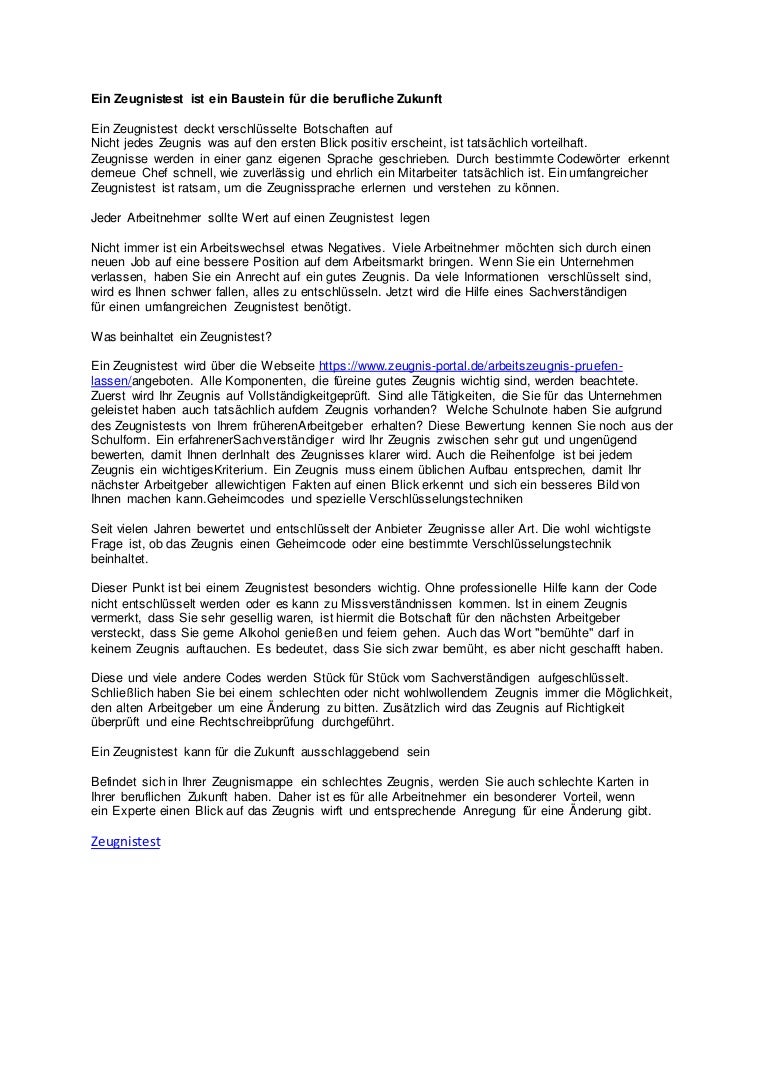 Zeugnistest