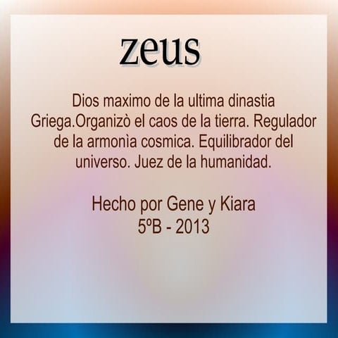 Presentaciones Mitológicas:Zeus