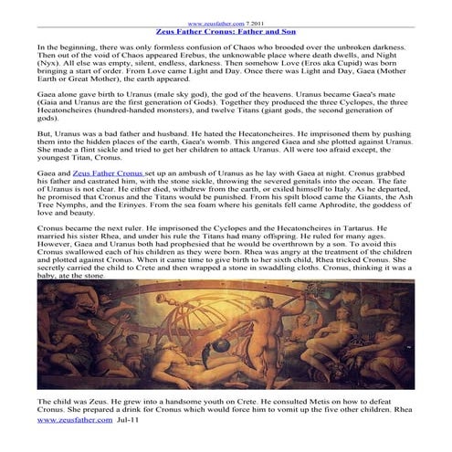 Zeus father cronus and his son