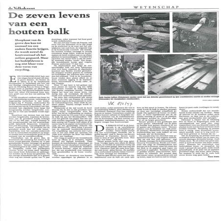 De zeven levens van een houten balk Volkskrant 080297