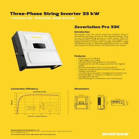 Zeverlution Pro 33k Inverter From Zeversolar | PDF