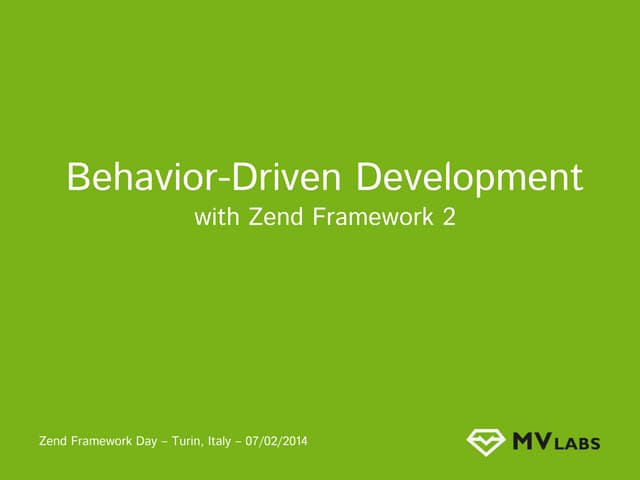 Behavioural Driven Development in Zf2