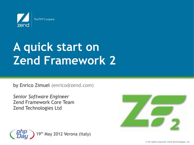 A quick start on Zend Framework 2