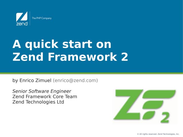 Quick start on Zend Framework 2