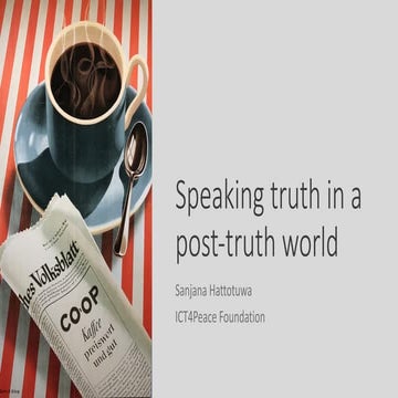 Speaking truth in a post-truth world