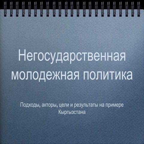 Государственная vs негосударственная молодежная политика