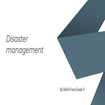 Disaster management