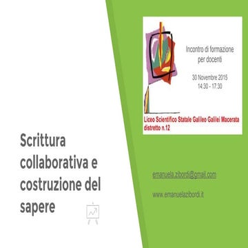 Scrittura collaborativa e costruzione del sapere