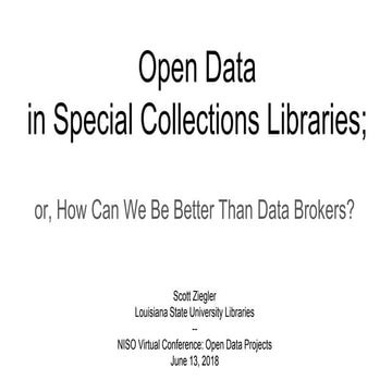 Ziegler Open Data in Special Collections Libraries