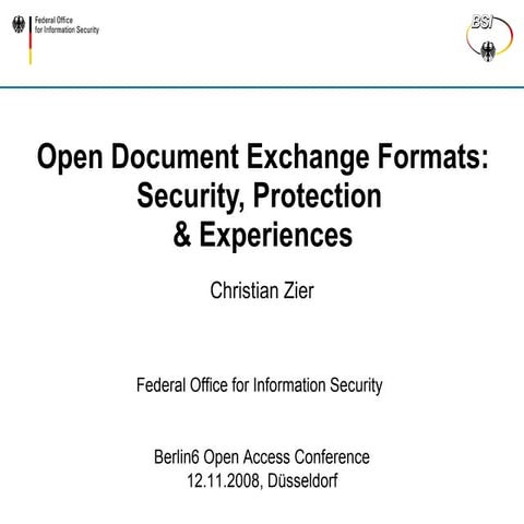 Berlin 6 Open Access Conference: Christian Zier