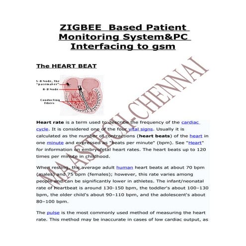 WIRELESS SENSOR NETWORK PROJECT ABSTRACT-ZIGBEE  Based Patient Monitoring Sys...