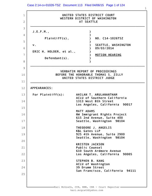 Pugh Transcript of Federal Court Arraignment | PDF