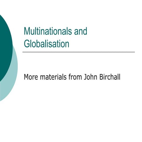 multinationals and globalisation