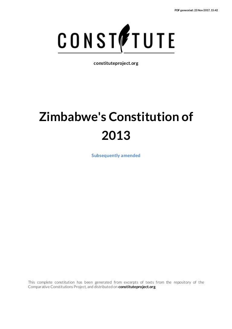 Zimbabwe's 2013 constitution