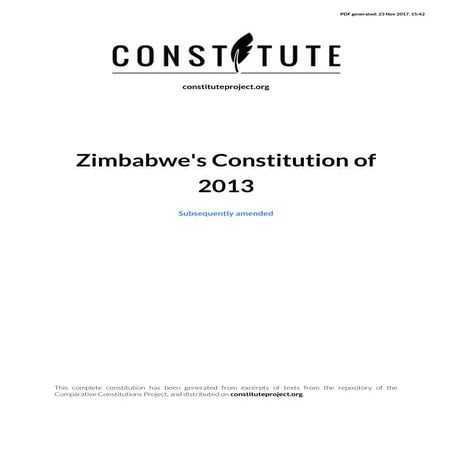 Zimbabwe's 2013 constitution 