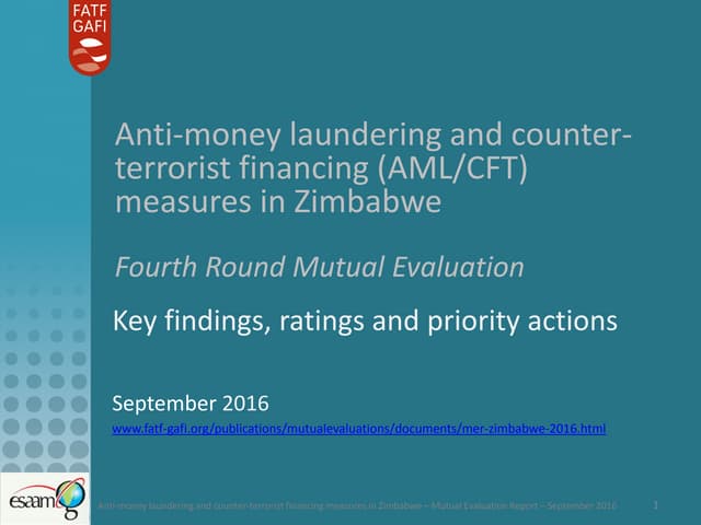Mutual Evaluation of Zimbabwe - 2016