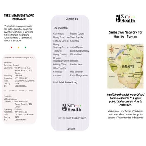 ZimHealth brochure April 2013