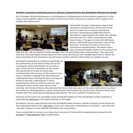 ZimHealth-Europe Fundraiser