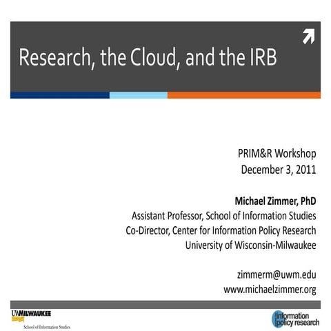 Research, the Cloud, and the IRB