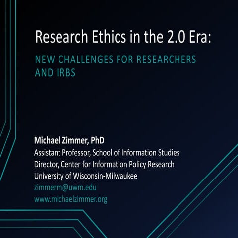 Research Ethics in the 2.0 Era: New Challenges for Researchers and IRBs
