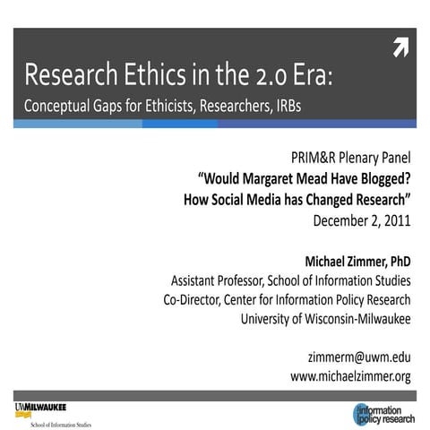 Research Ethics in the 2.0 Era