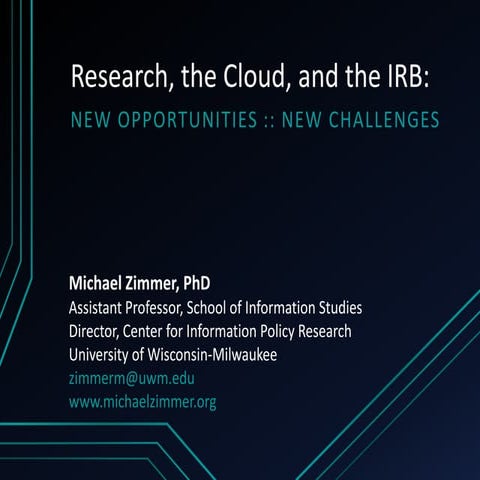Research, the Cloud, and the IRB