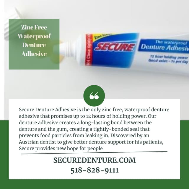 Zinc Free Waterproof Denture Adhesive
