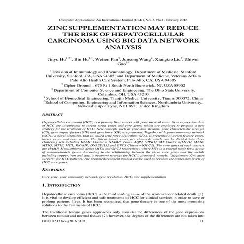 Zinc supplementation may reduce the risk of hepatocellular carcinoma using bi...