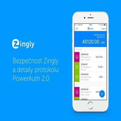 Bezpečnost Zingly a detaily protokolu PowerAuth 2.0