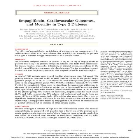 Empagliflozin's Impact on Cardiovascular Outcomes in Type 2 Diabetes ...