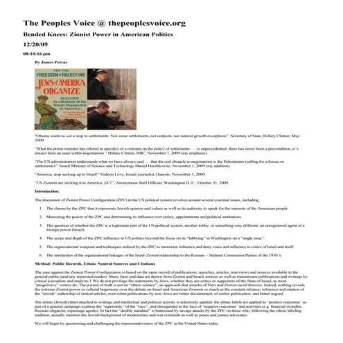 Zionist power of america