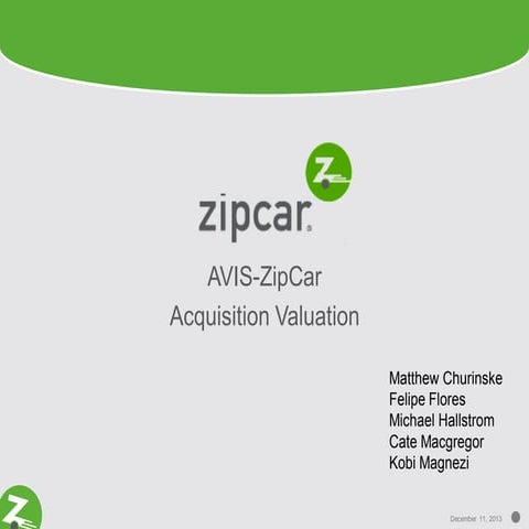 ZipCar Avis Acquisition Valuation