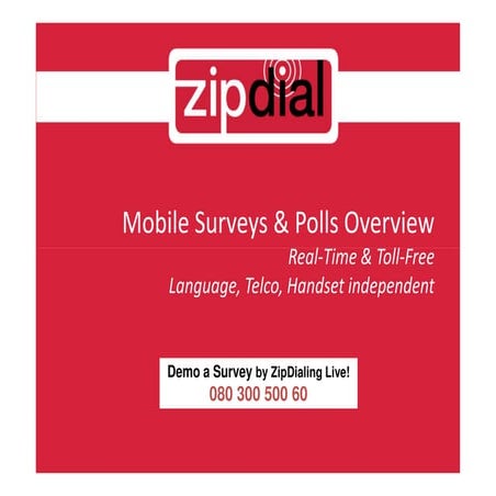 Zipdial introduction polls & surveys 