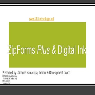Zip Forms Plus & Digital Ink Training for Real Estate