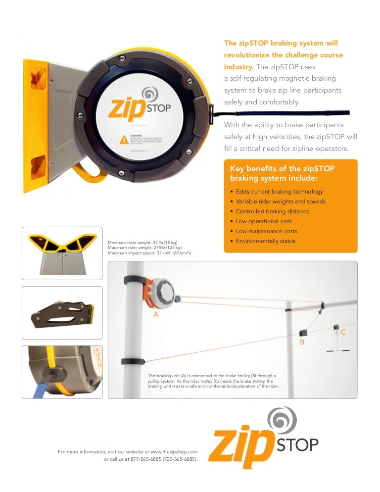 zipSTOP Zipline Braking System