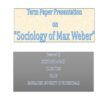 Sociology of weber