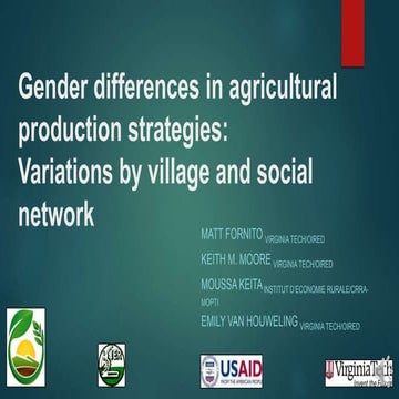 Gender differences in agricultural production strategies: Variations by villa...