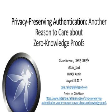 Privacy-Preserving Authentication, Another Reason to Care about Zero-Knowledg...