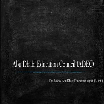 The role of abu dhabi education council
