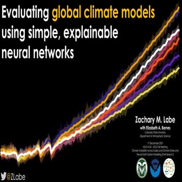 Evaluating global climate models using simple, explainable neural networks