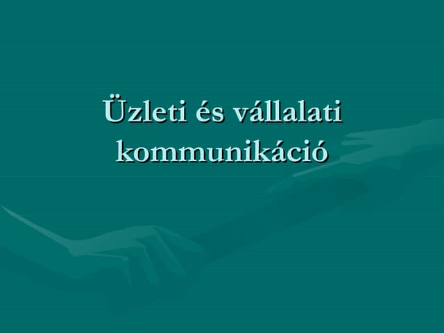 üZleti KommunikáCió