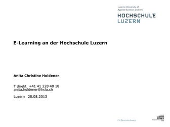 ZLL - E-Learning-Angebot an der HSLU