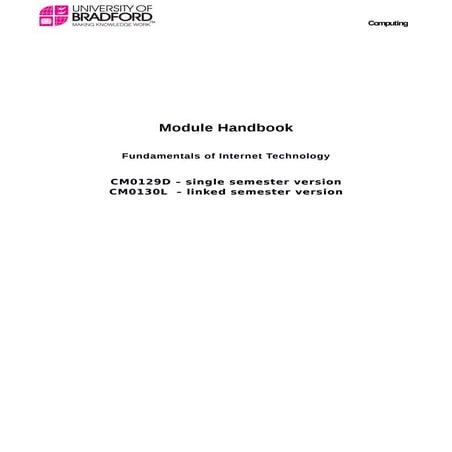 Module Handbook: Fundamentals of Internet Technology