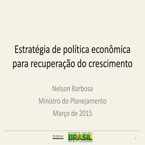Apresentação do ministro do Planejamento Nelson Barbosa em 17/3/15