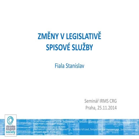 Změny legislativě spisové služby 