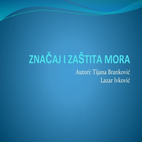 Znacaj i zastita mora | PDF